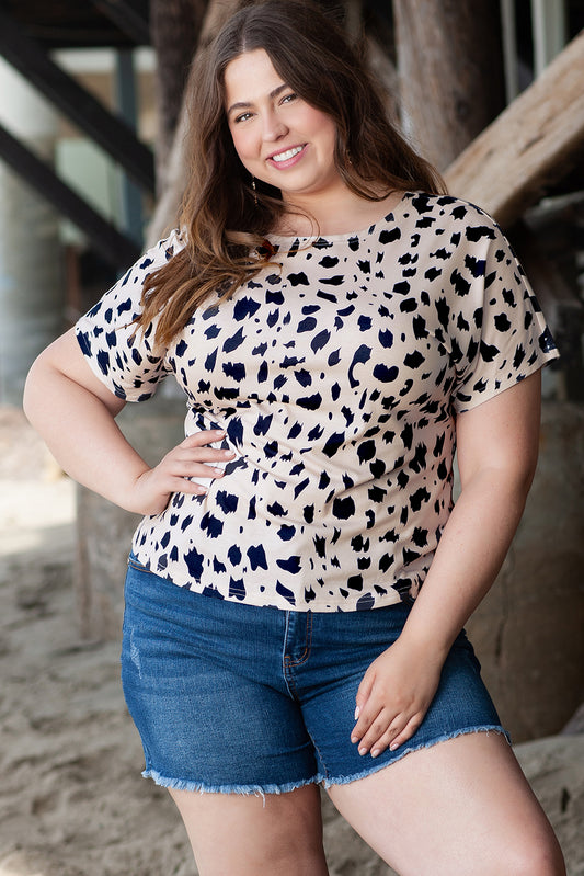 Curvy Collection Leopard Print Twist Tee