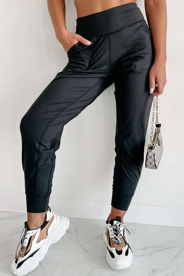 Exposed Seam Joggers in Black