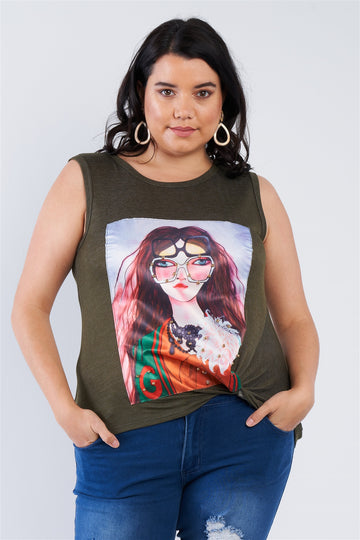 Curvy Collection Shady Girl Graphic Top