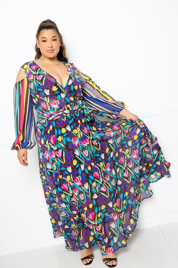 Curvy Collection Chiffon Maxi Dress