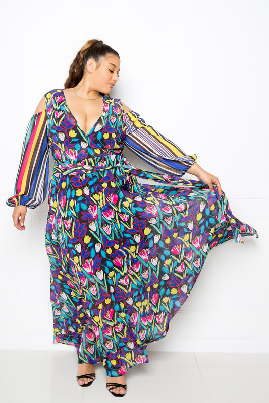 Curvy Collection Chiffon Maxi Dress