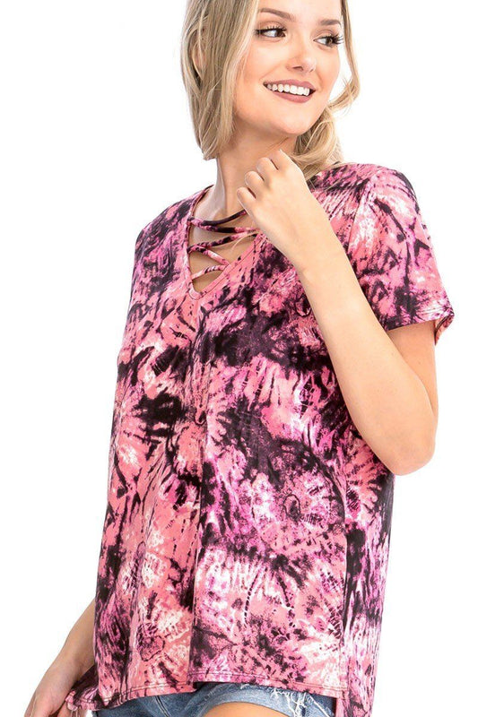 Tie Dye Short Sleeve Top