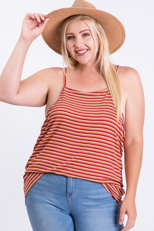 Curvy Collection Sleeveless Ribbed Tank