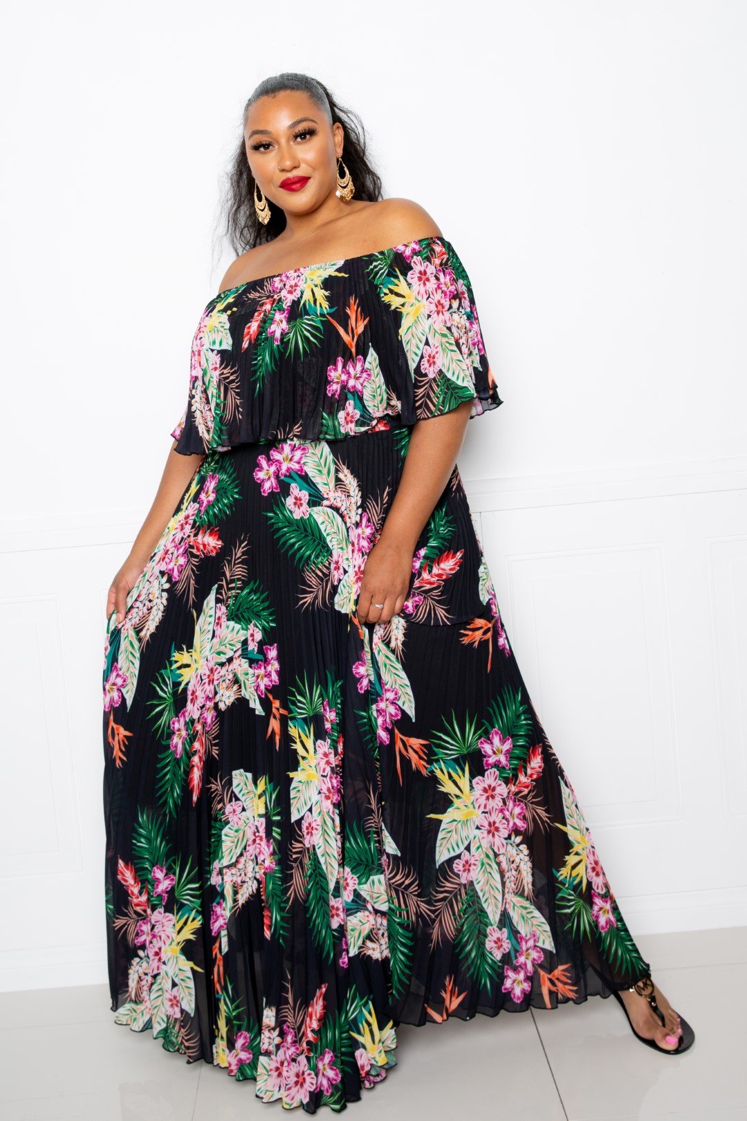 Curvy Collection Tropical Maxi Dress