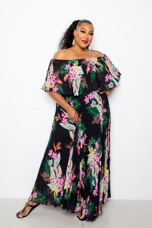 Curvy Collection Tropical Maxi Dress