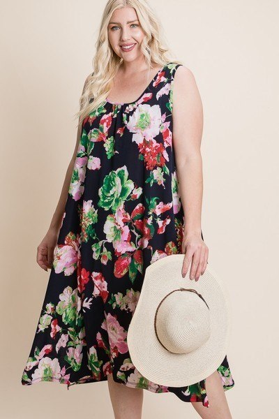 Curvy Collection Floral Bulgari Midi Dress