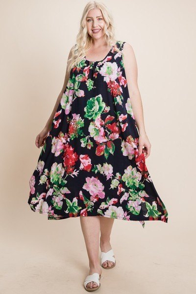 Curvy Collection Floral Bulgari Midi Dress