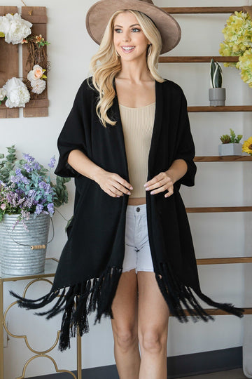 Draped Cardigan With String Detail