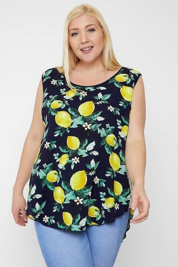 Curvy Collection High-low Hemline Sleeveless Top