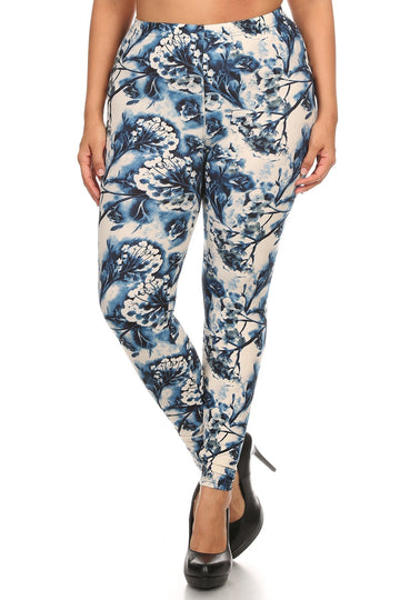 Curvy Collection Floral Full Length Leggings