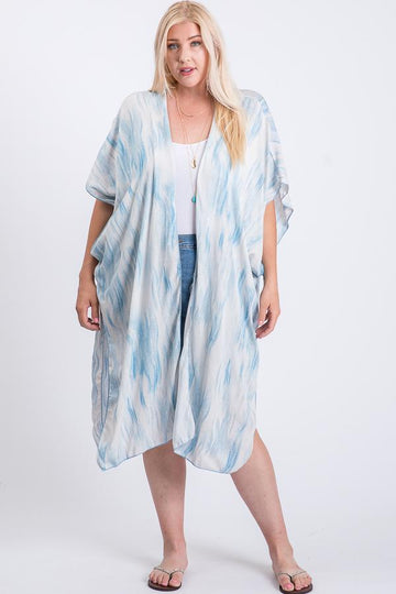 Curvy Collection Zebra Maxi Kimono