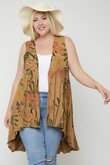 Curvy Collection Sleeveless Cardigan