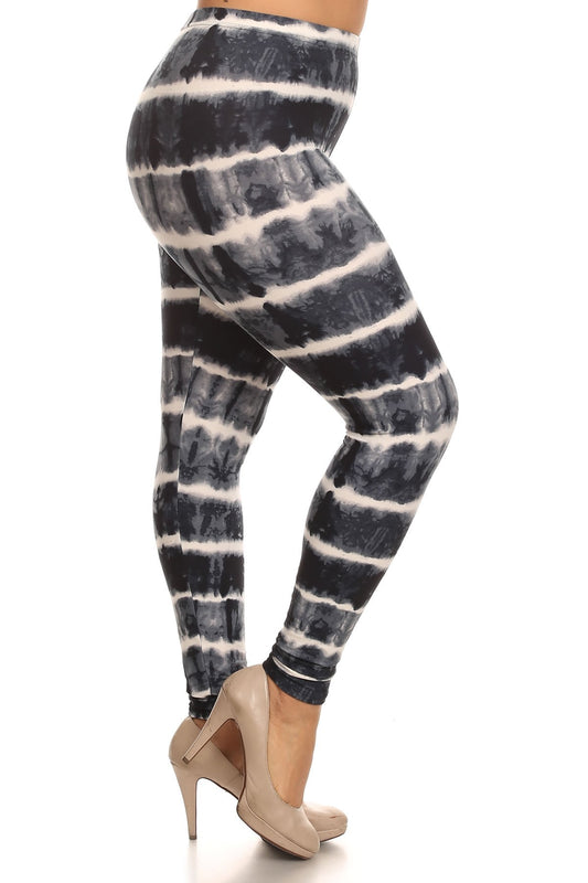 Curvy Collection Tie Dye Full Length Leggings