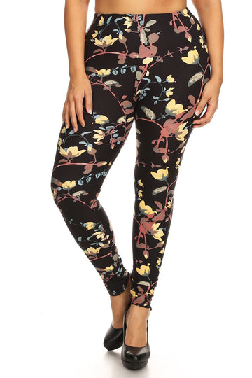 Curvy Collection Floral Leggings