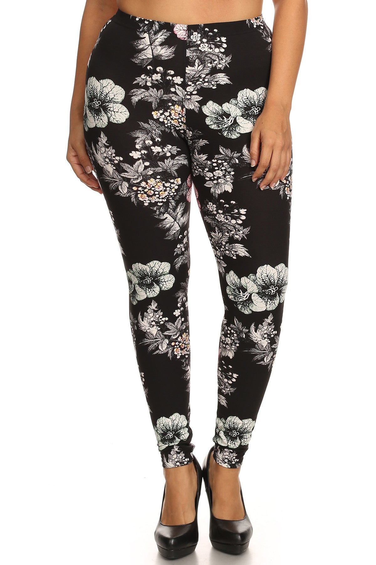 Curvy Collection Floral Jersey Legging