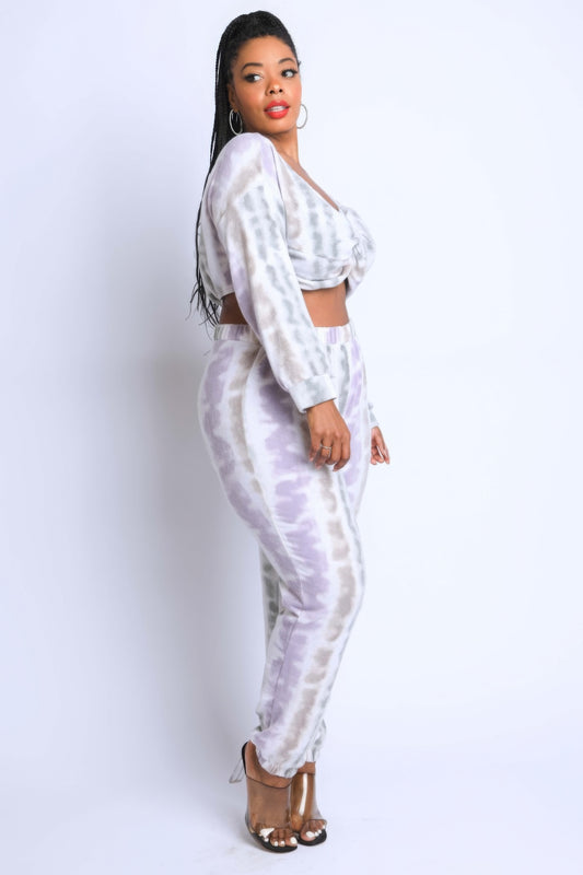 Curvy Collection Tie Die Off Shoulder Set