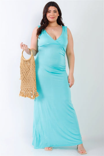 Curvy Collection V-neck Maxi Dress