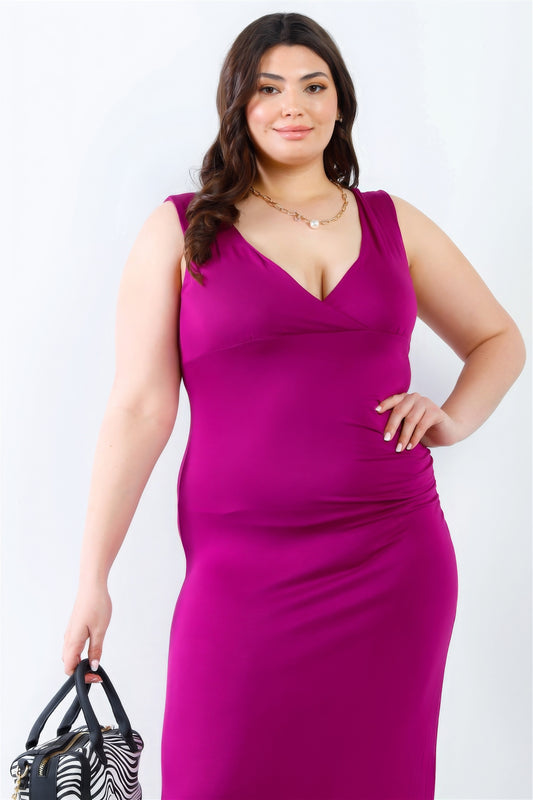 Curvy Collection V-neck Maxi Dress