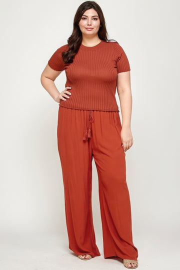 Curvy Collection Wide Leg Palazzo Pants