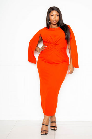 Curvy Collection Cape Sleeve Dress