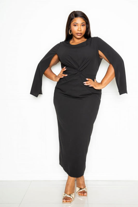 Curvy Collection Cape Sleeve Dress