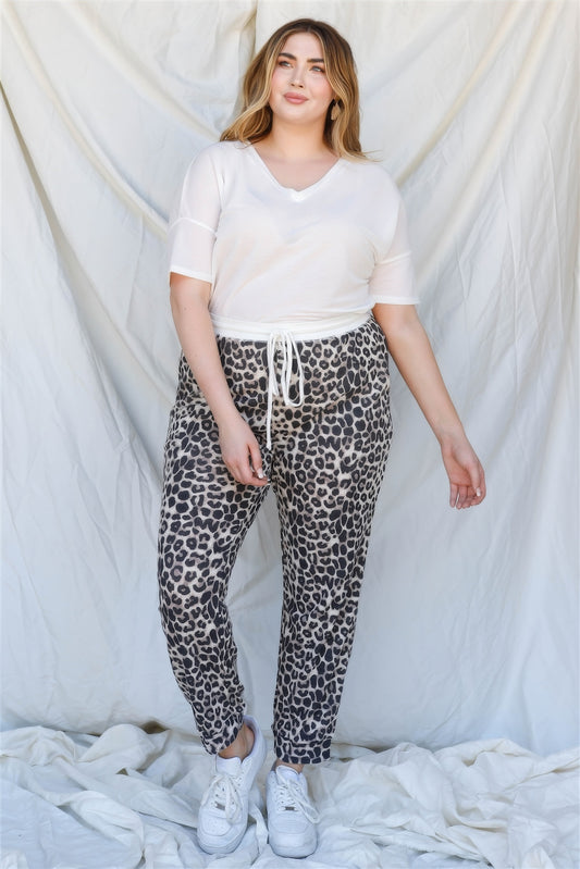 Curvy Collection Leopard Print Joggers