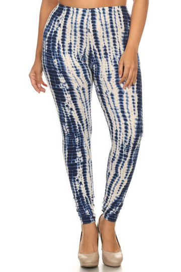 Curvy Collection Tie Dye Slim Leggings