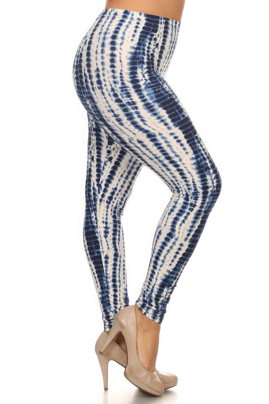 Curvy Collection Tie Dye Slim Leggings