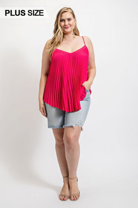 Curvy Collection Pleated Tank