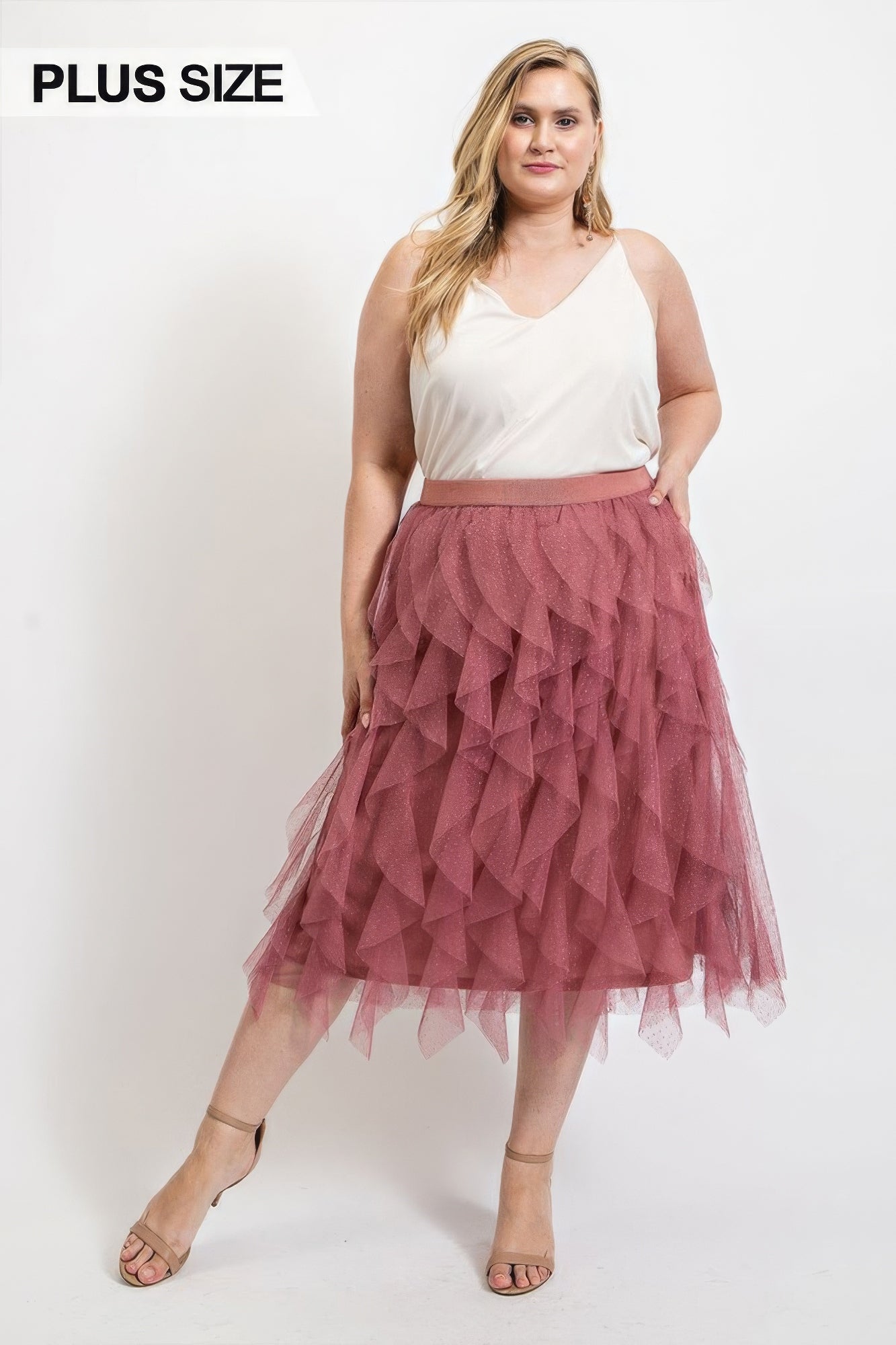 Curvy Collection Ruffled Tulle Skirt