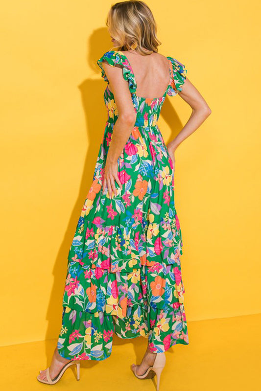 Floral Print Ruffle Tiered Maxi Dress