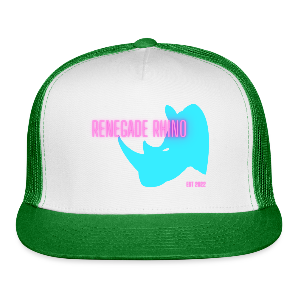 Renegade Rhino Trucker Cap - white/kelly green