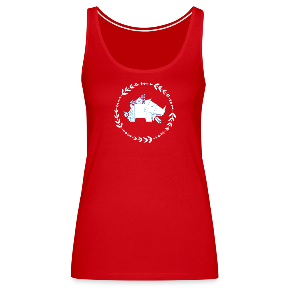 Rhino Origami Premium Tank Top - red