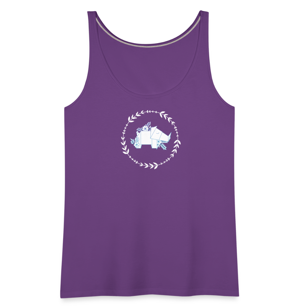 Rhino Origami Premium Tank Top - purple