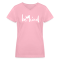 Rhino Be Kind V-Neck Tee - pink