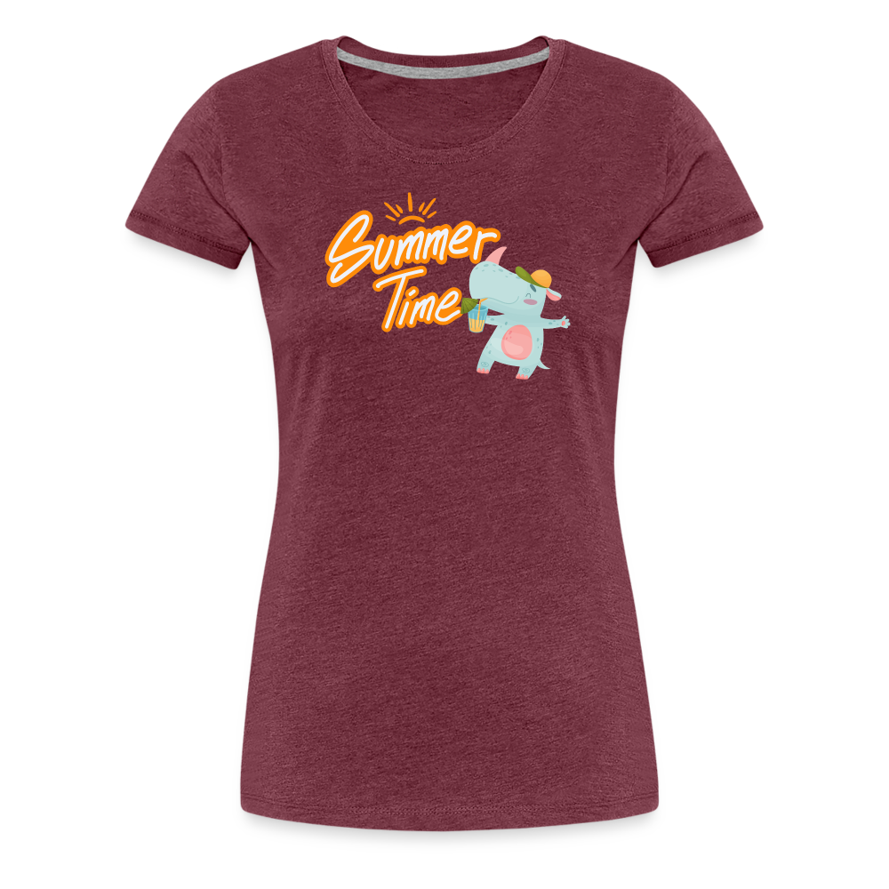 Rhino Summer Time Premium Tee - heather burgundy