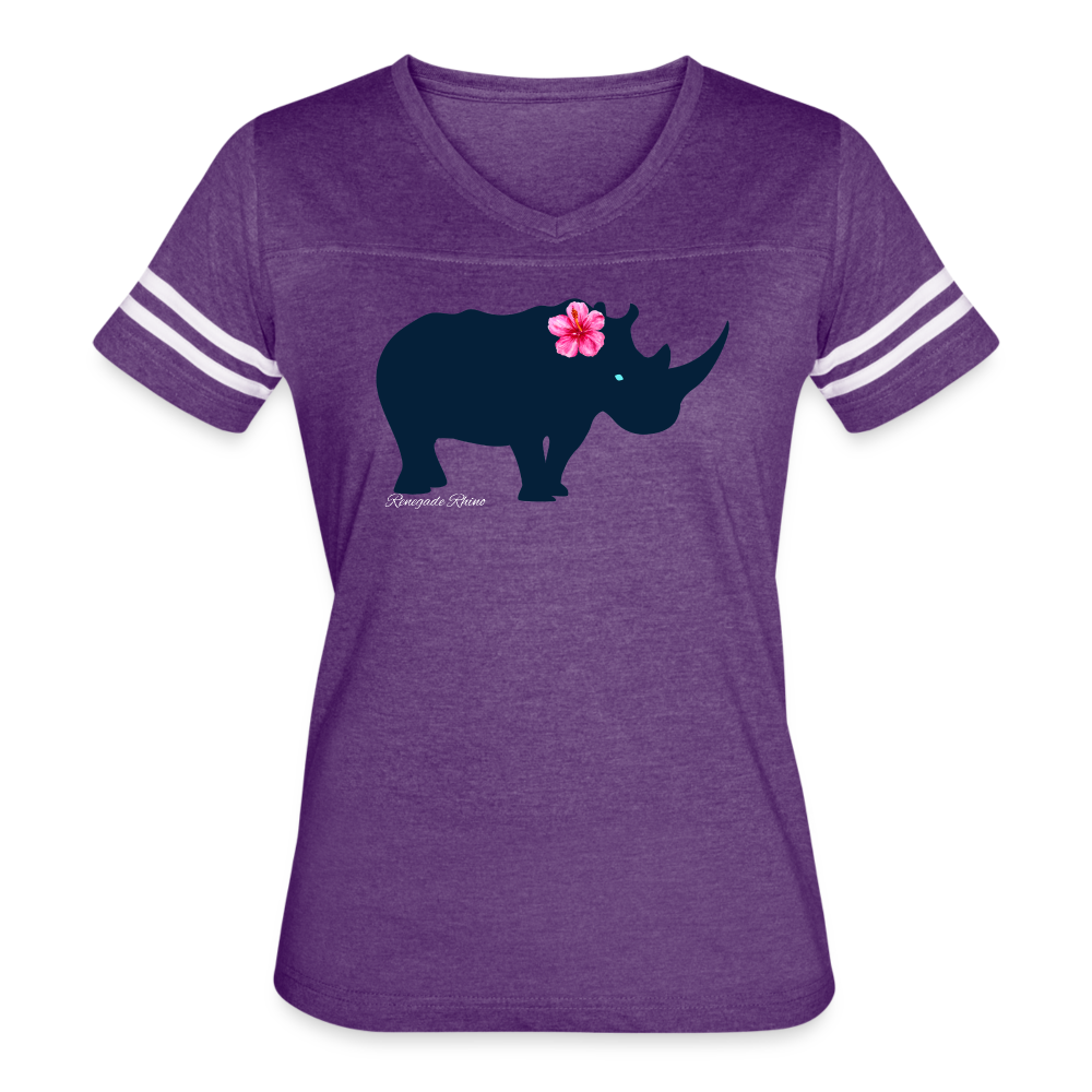 Rhino Flower Vintage Sport Tee - vintage purple/white