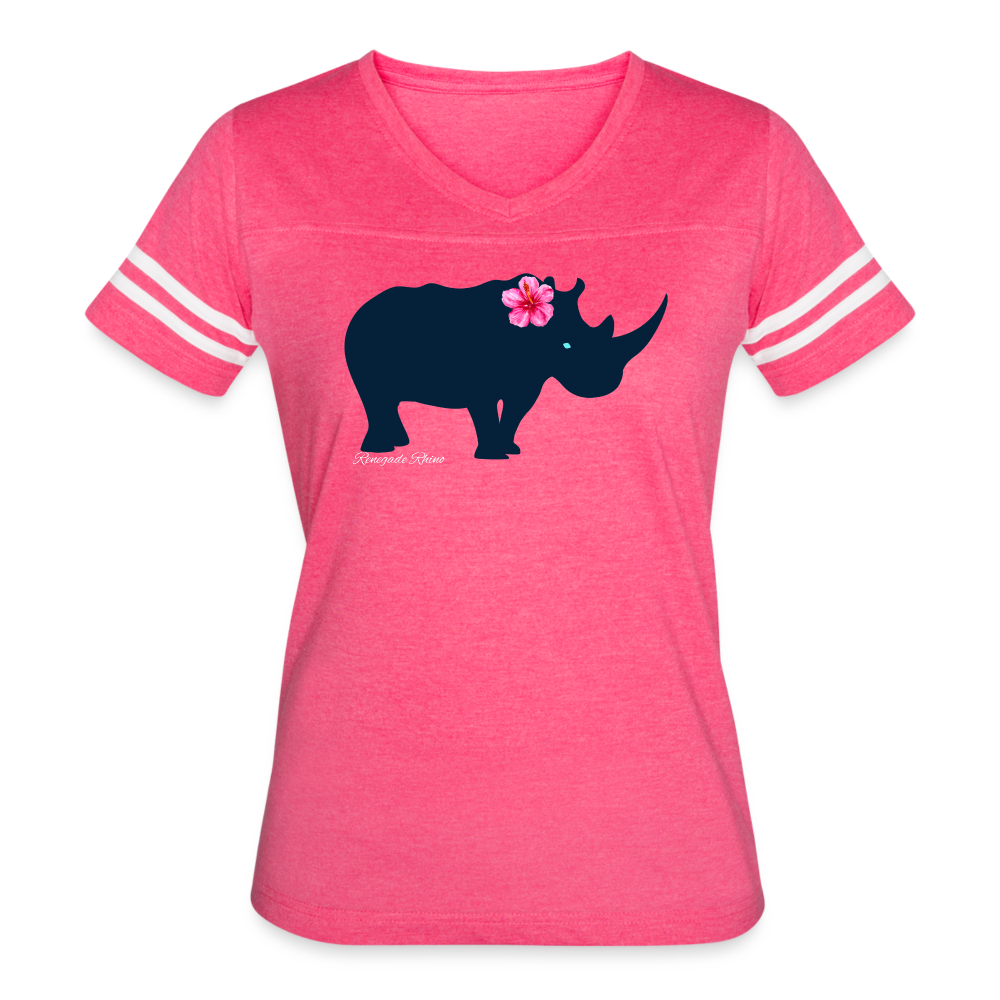 Rhino Flower Vintage Sport Tee - vintage pink/white