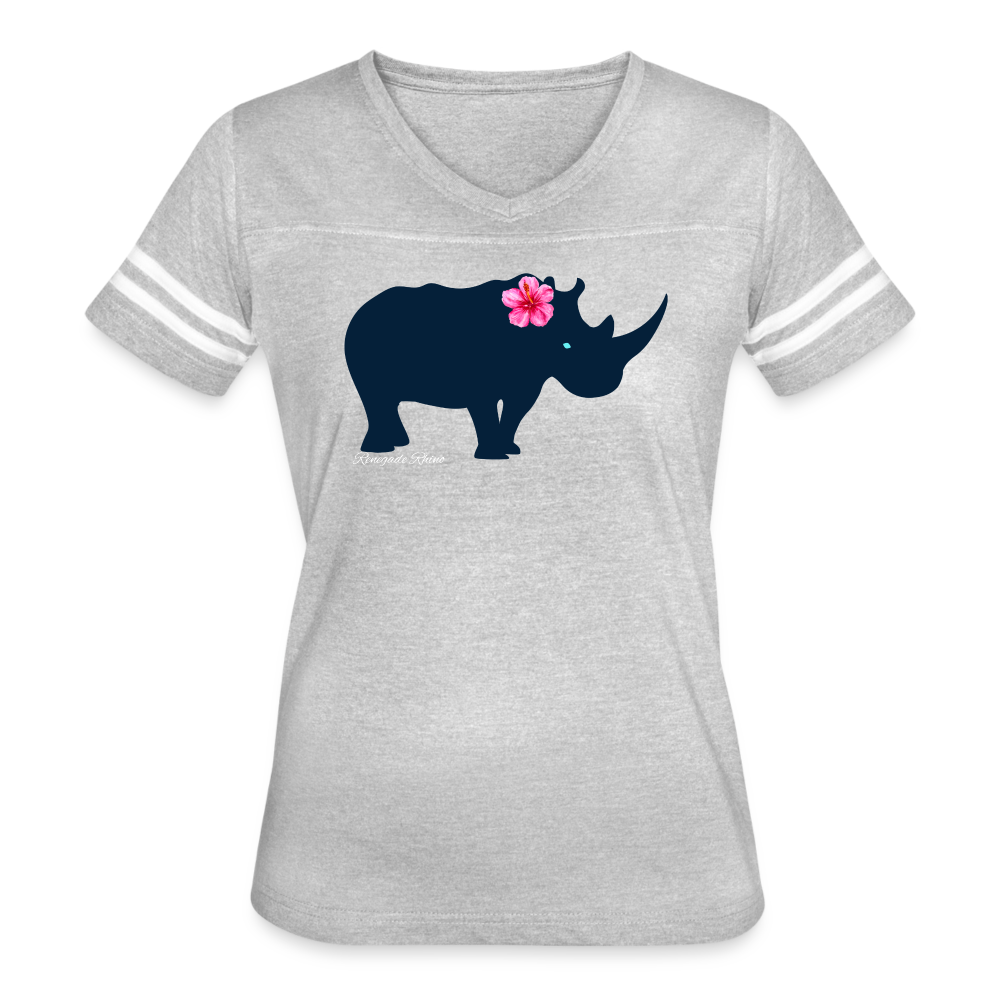 Rhino Flower Vintage Sport Tee - heather gray/white