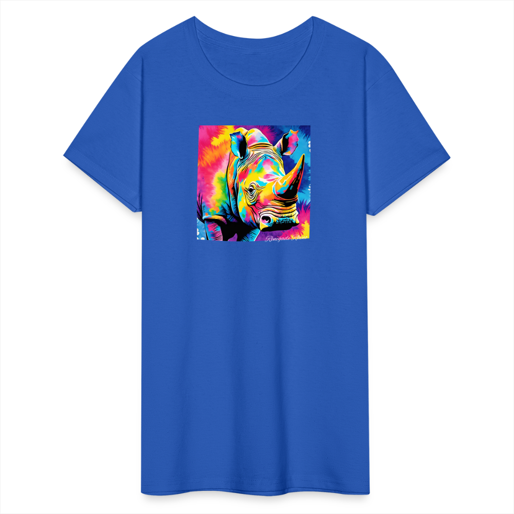 Tie Dye and Rhino Ultra Cotton Tee - royal blue