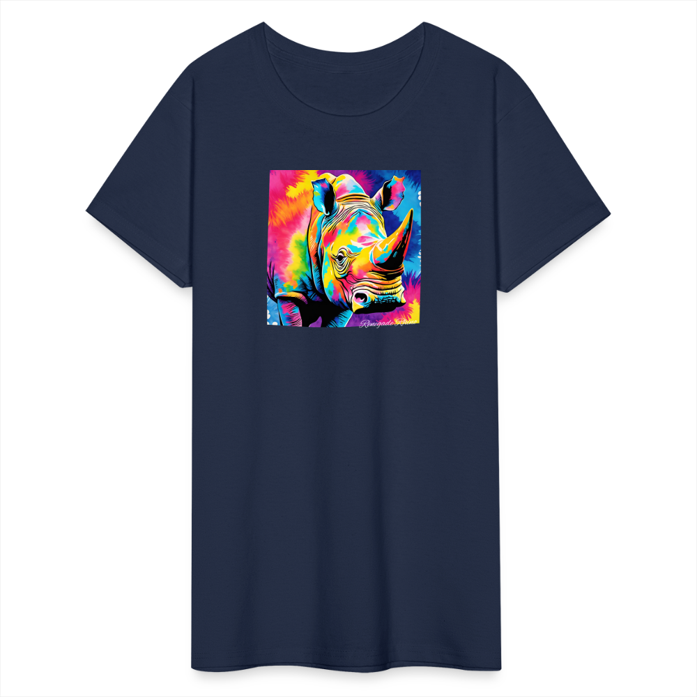 Tie Dye and Rhino Ultra Cotton Tee - navy