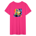 Tie Dye and Rhino Ultra Cotton Tee - fuchsia