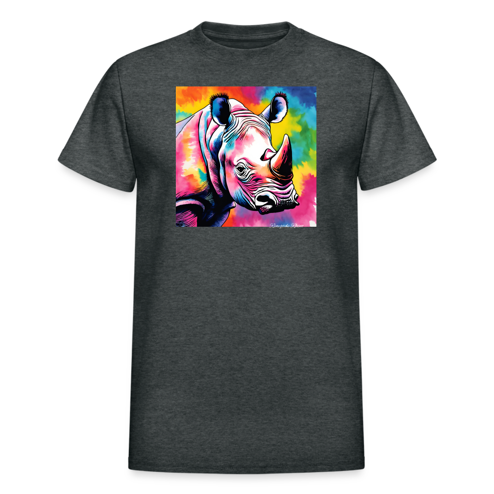 Rhino and Tie Dye Ultra Cotton Tee - deep heather