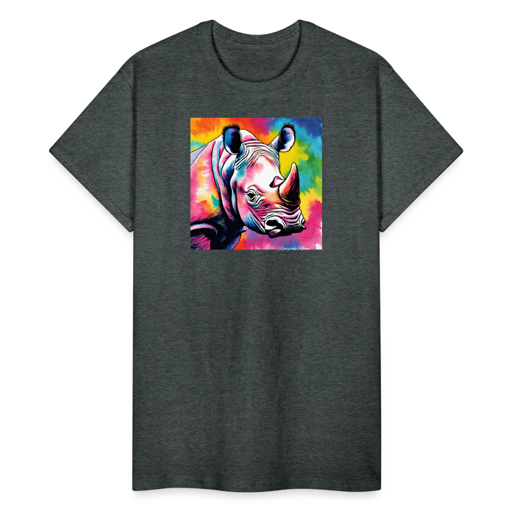 Rhino and Tie Dye Ultra Cotton Tee - deep heather