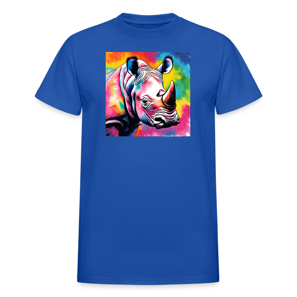 Rhino and Tie Dye Ultra Cotton Tee - royal blue