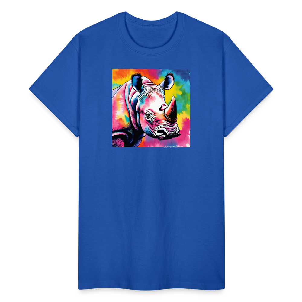 Rhino and Tie Dye Ultra Cotton Tee - royal blue