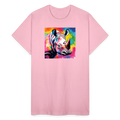 Rhino and Tie Dye Ultra Cotton Tee - light pink