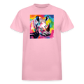 Rhino and Tie Dye Ultra Cotton Tee - light pink