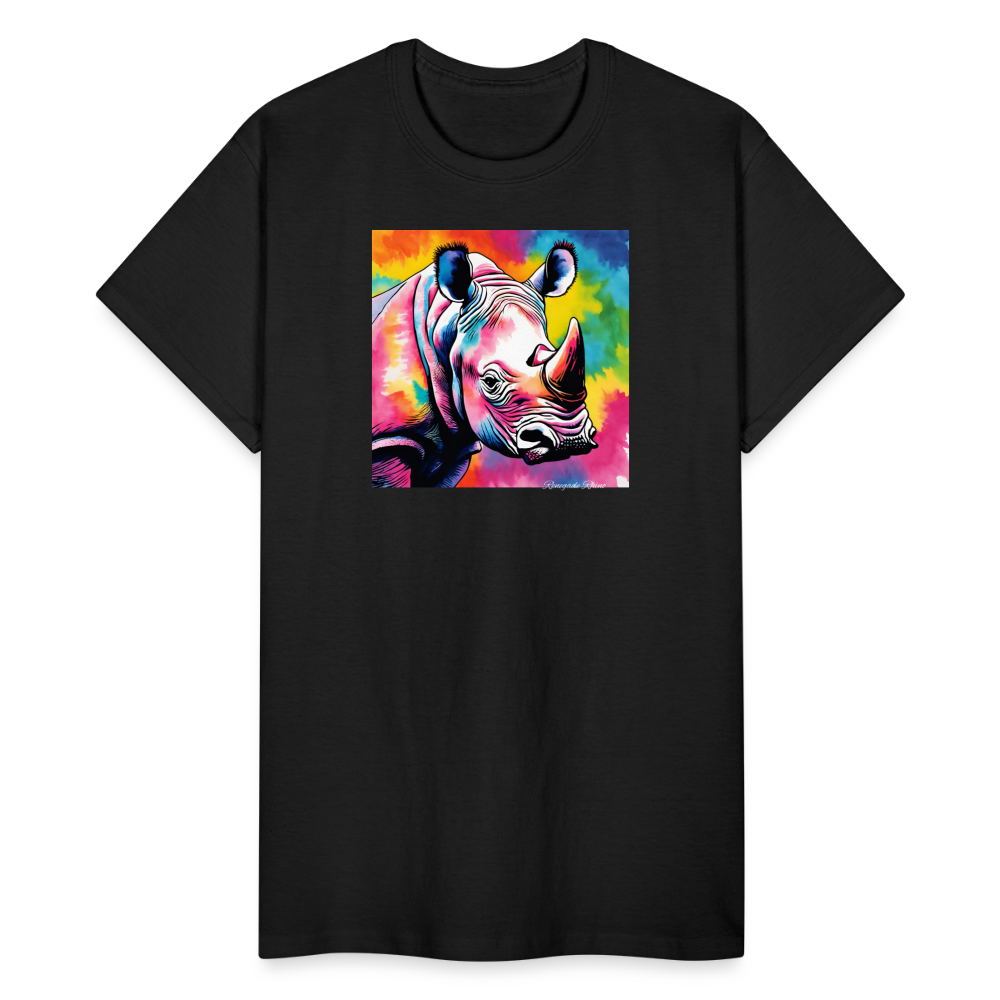 Rhino and Tie Dye Ultra Cotton Tee - black