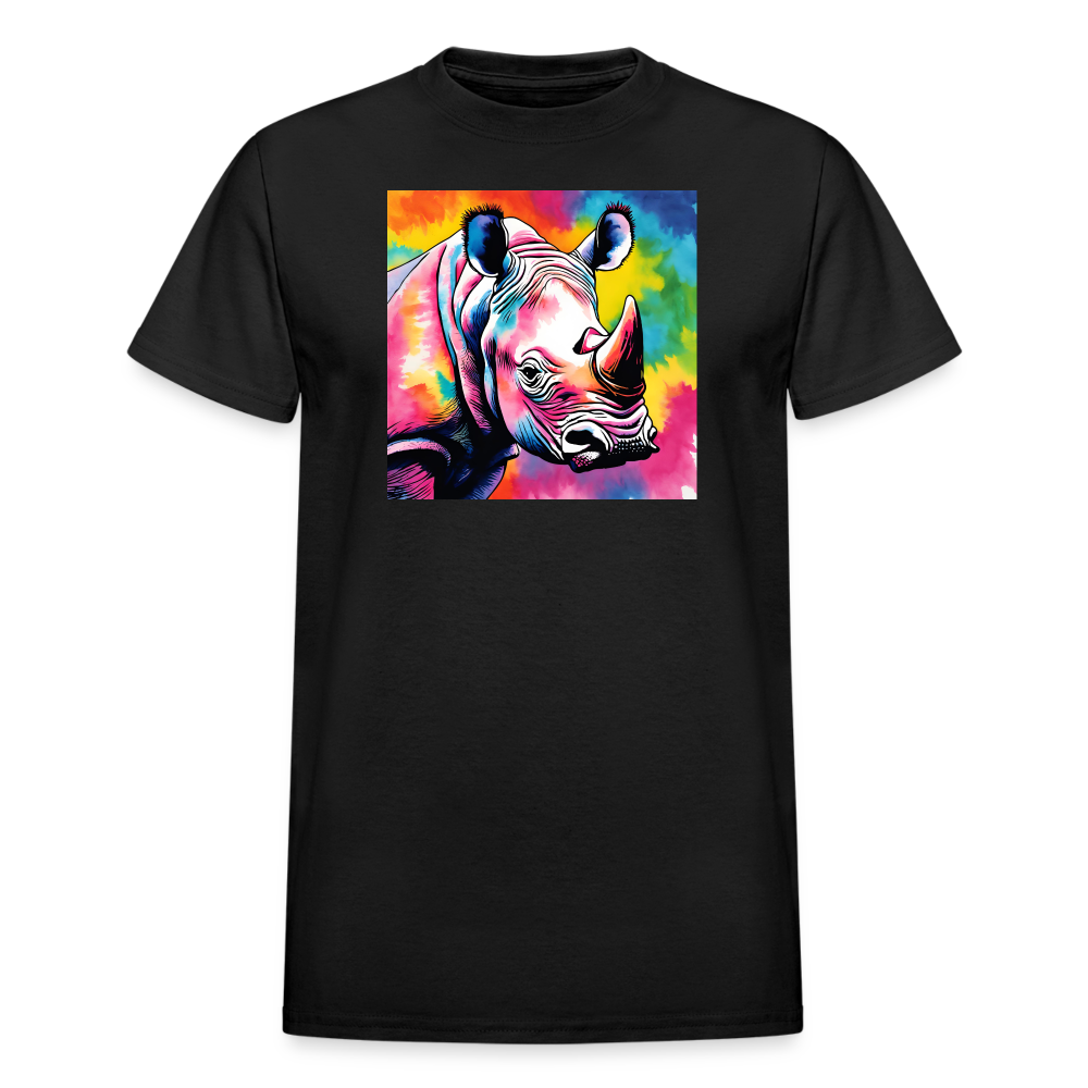 Rhino and Tie Dye Ultra Cotton Tee - black